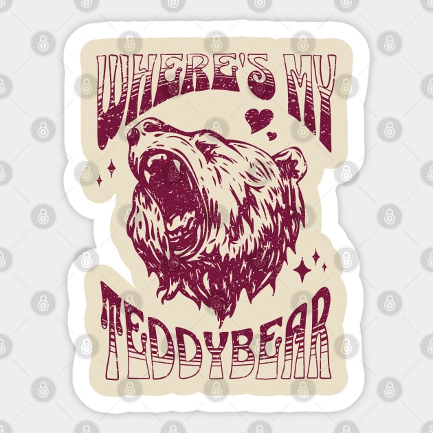 Where’s My Teddybear Sticker by ArtDiggs